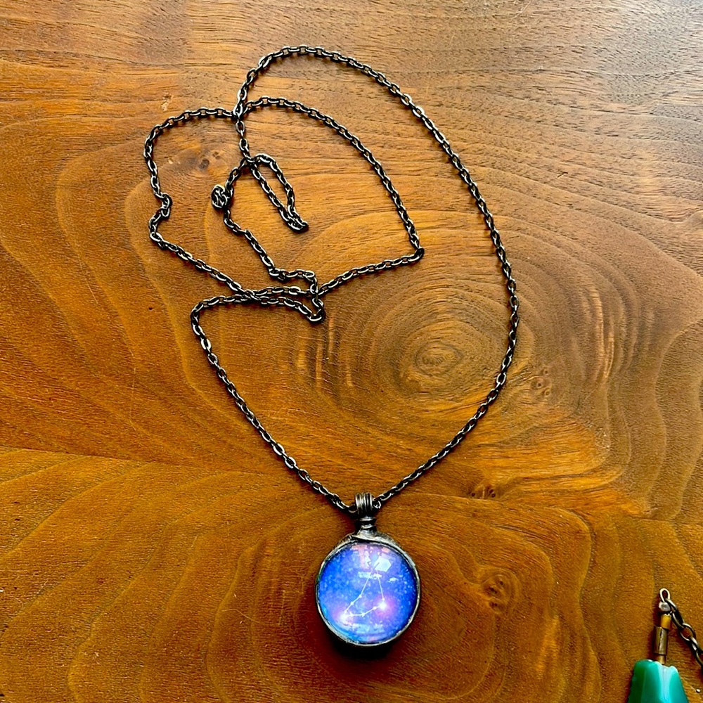 Capricorn zodiac sign necklace, handmade from Etsy